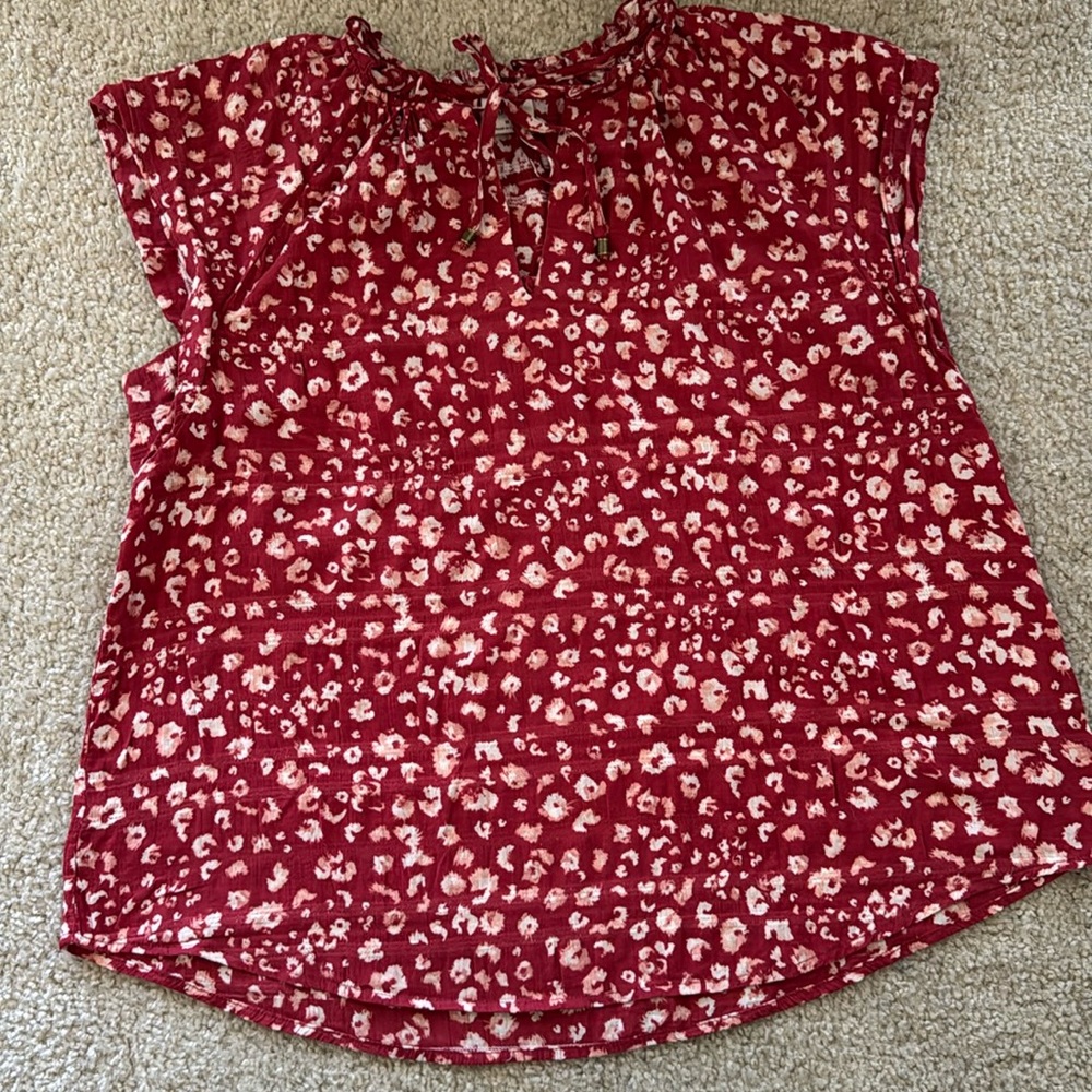 Floral Red Blouse